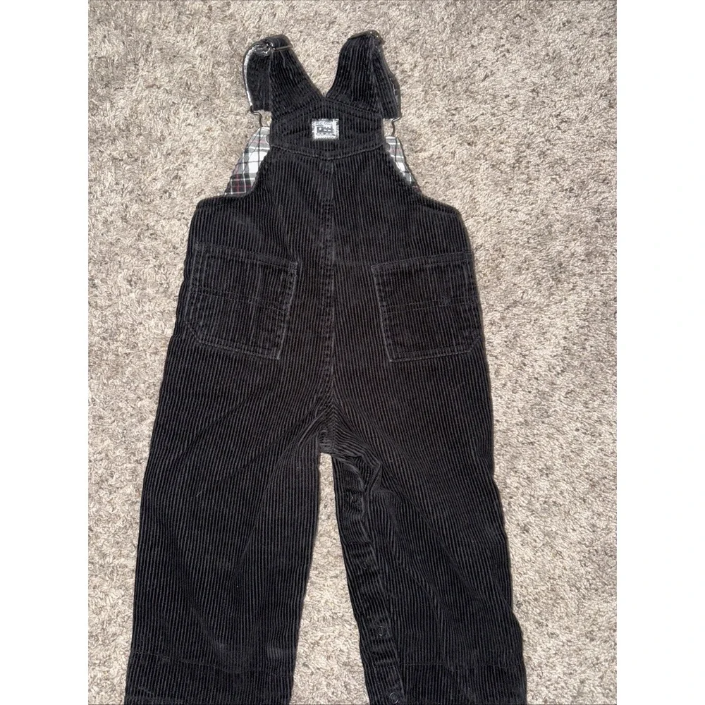 VTG Black Corduroy Bib 18M Overalls Plaid Shirt 12M Children's‎ Place Train 2003